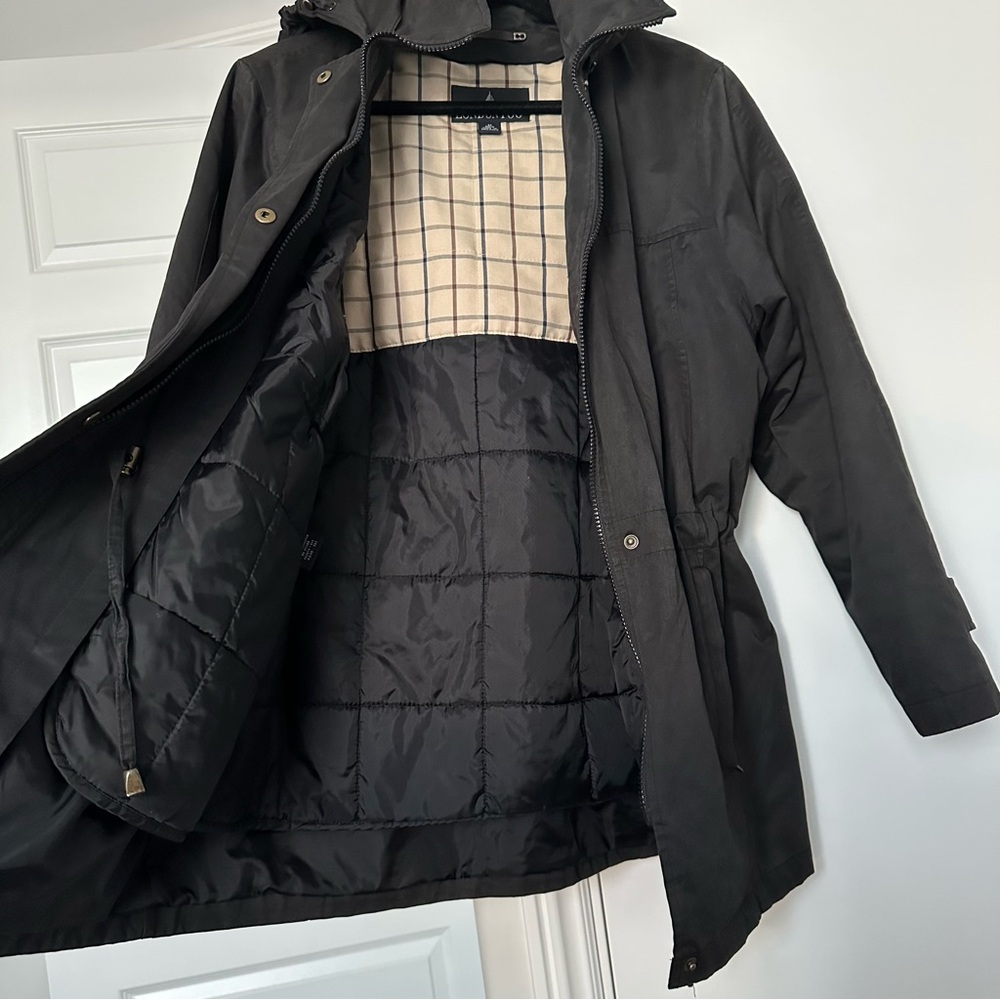 London Fog Black Hooded Jacket Size Medium - Picture 7 of 12